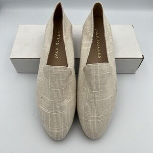 Jack Rogers Audrey‎ Slip On LineneEspadrille Flats Ivory, Women's Size 9.5